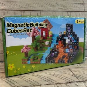 84 Piece Magnetic Building Cubes Build A 3D Magnetic World Trees Flowers Water